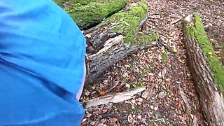 Naked Girl in Forest Gets Brush Inserted in Pussy - Extreme Outdoor BDSM