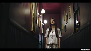 Real Life Anime Girl gets Caged by Hentai Monster at Haunted House - Emiri Hardcore Japanese Porn