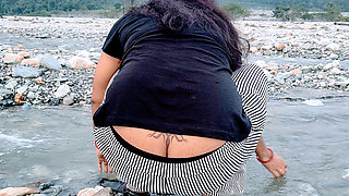 Outdoor naked dare and hard fucked in hotel, cummed in her hair.