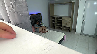 I Hear Strange Noises in My Stepsister's Room so I Decide to on Her and I Discover That She Is Masturbating Very Well