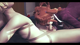 Hentai Uncensored - Claudia Blowjob and Handjob - Japanese Asian Manga Anime Game Porn