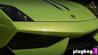 Desirable babes looks amazing with Lambo