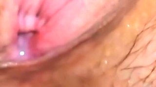 Omg!!! Hairy MILF Fists Herself and Pisses During Anal Sex