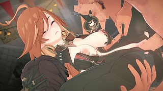 Mavuika from Genshin gets in on the hentai threesome action