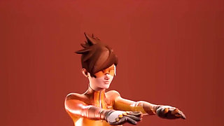 Tracer Exercising Her Slutty Cunt Hole for BBC