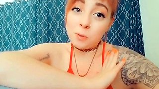 Amateur Jasmin stripping panties and masturbating