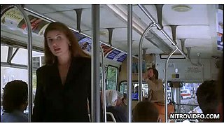 Stefanie Von Pfetten Flashes Her Big Round Jugs On a Bus - Movie Scene