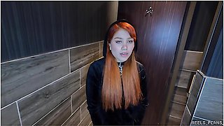 Peruvian Teen 18+ Thief Caught And Fucked Wildly In Anal In Hotel Toilet By 2 Strangers !!! With Marina Gold