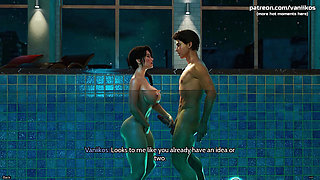 FreshWomen - Busty Young Babe With A Big Ass Rides A Big Cock By The Pool And Swallows Cum - 3D Animated Porn Game - #4
