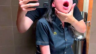 Risky public hook-up in the toilet.