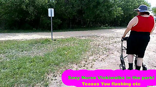 Sexy Nurse Vicki Walks in Park Flashing and Teasing You
