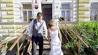 Bride with a hot body takes cock and her cuck is NOT happy