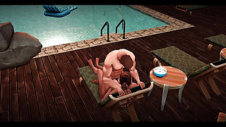 The Blissful Simmers - Sims Couple steamy sex by the pool