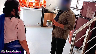 Seeing the Big Ass of the New Maid the Owner Got Excited and Fucked the Maid