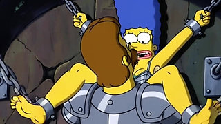 Slut in Chains Takes His Cum. Erotic Fantasy. Cartoon Parody of the Simpsons