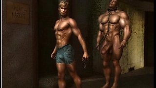 3D Muscular Men Like Big Cocks!