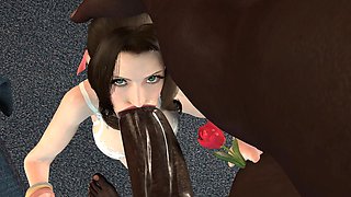 Final Fantasy's Curvy Aerith Deepthroat and Fucked by Barret's Monster Black Cock.