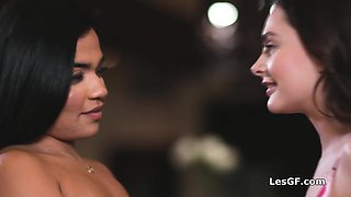 Big-breasted mommy joins strapon shagging teenagers