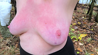 Slapping hanging tits