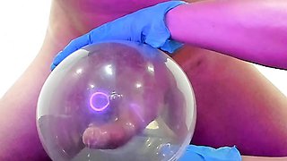 Gilf extract semen with diy vagina balloon