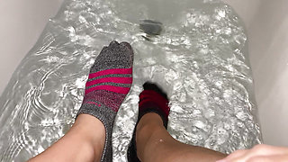 Wet Sock Fetish in Athletic Socks