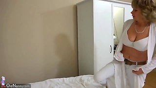OldNanny Horny mature masturbate and play with gentle teen