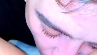 Handsome guy sucking and eating on her wet pussy till she cums