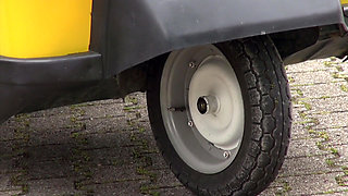 Big boobed tattooed MILF enjoys in the fucking in the bathroom