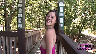 Petite Tatted Freak Gets Naked at a Public Park