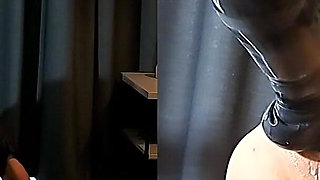 With the Latex Foot in the Slave Cunt