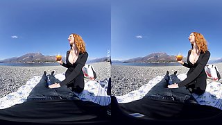 Lakeside Picnic With A Blowjob - Outdoor Redhead Blowjob