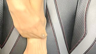 Sexy Tiny Feet in stocking with  long toes