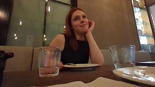 Hot Italian Redhead Fucks Stranger in Risky Bathroom Sex - Amateur POV Cumshot