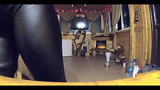 Tight Leather Pants Dance Cameltoe Tease & Sensual Moves-prev