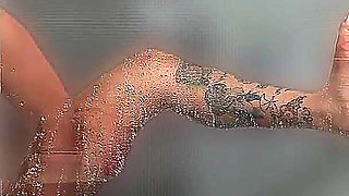 Brunette Big Tits Touches in the Bathroom After Gym