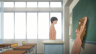 Uncensored Hentai: Sexy Slim Busty Babes Compete For The Right To Try the Dick Of Their Classmate