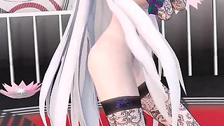 Yowane Haku Undress Dance Sexy Lingerie Hentai Stickysticky Song Mmd 3D Purple Clothes Color Edit Smixix