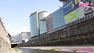 Sophisticated girl at casting trailer