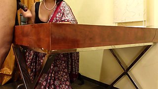 Hot Indian Teacher Fuck Servant with Beautiful Indian Saree