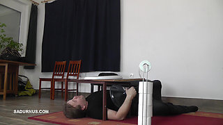 Amy Douxxx Peeing in a Human Toiletbox