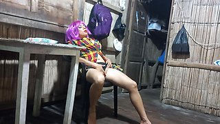 Delicious Housewife Touches Her Tits and Vagina When the Boss Is Away From Home