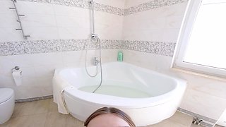 Petite Doll Hole Sucks & Fucks My Dick in the Shower