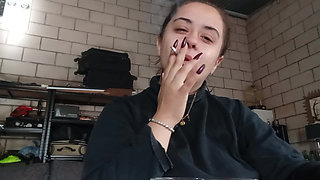 PAWG Girl Smoking Slim Cigarette