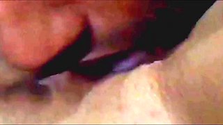 Naughty Guy Fucking His Girlfriend's Pussy with His Tongue