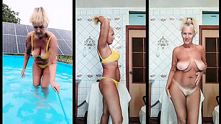 Lukerya's After Pool Fun - Amateur MILF Solo Pleasure in Lingerie