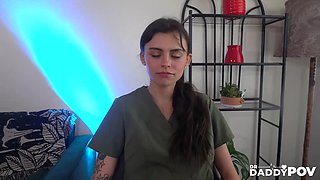 Naughy Nurse Angel Windell Gives Free Cock Inspection