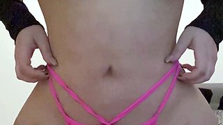 Glamour babe with big boobs masturbates in lingerie