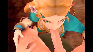 Rough facefuck with princess Zelda as she gets torn up