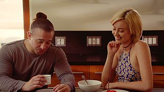 A couple fucked in doggy style by a black guy with a big cock