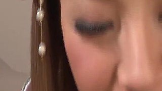 Sexy Japanese Girl Masturbates with Passion in Front of a Guy
